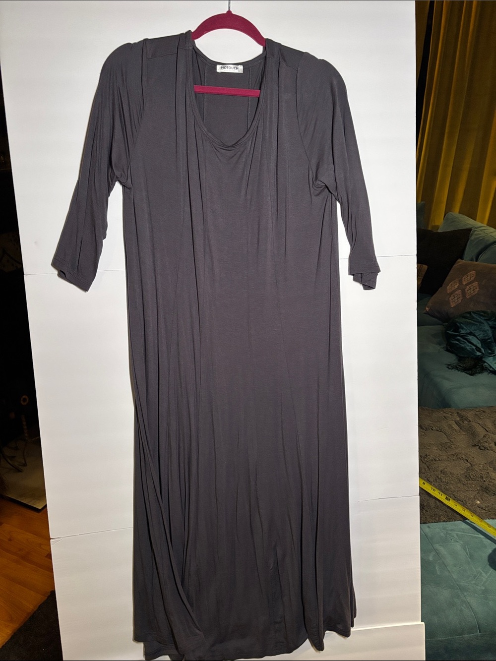 Women's Long Charcoal Gray Maxi Dress - Comfortable Everyday Style